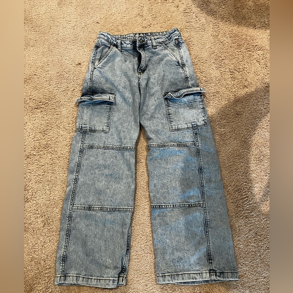 Girls Art Class Stonewashed Cargo Jeans